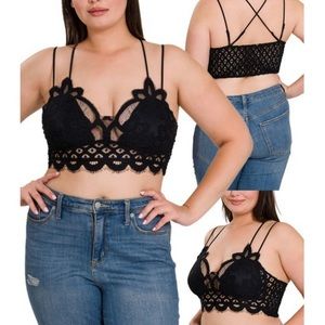 NEW Black Brallete Lace Top with Bra Pads